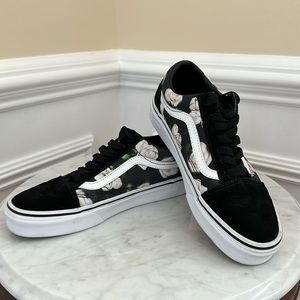 Vans White Floral Rose authentic sneakers